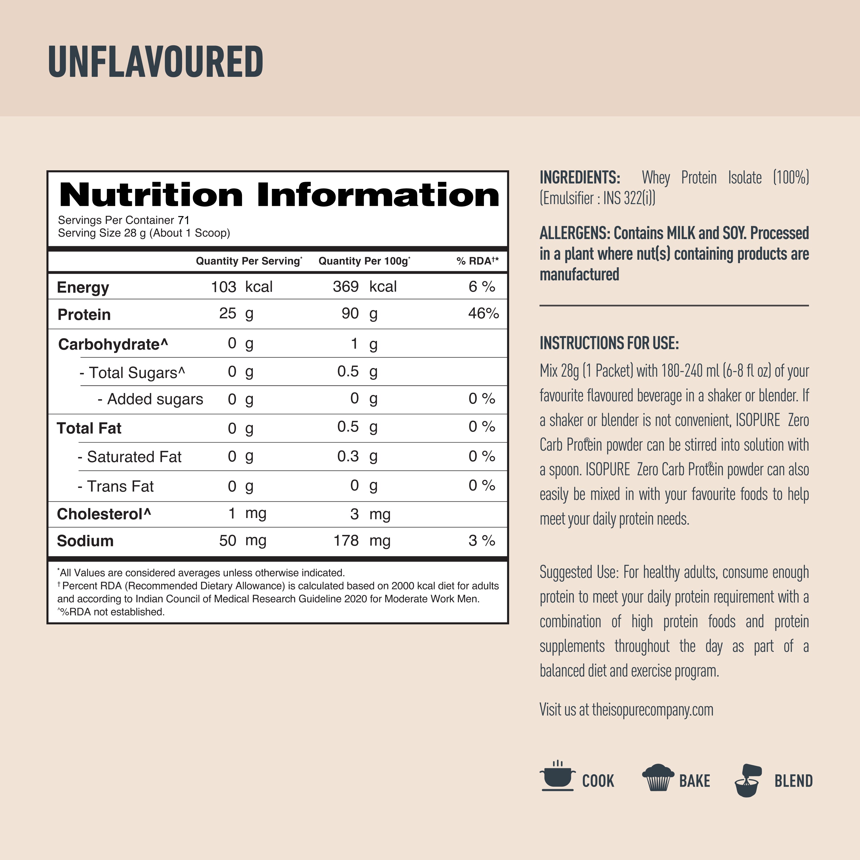ISOPURE® Zero Carb 100% Whey Protein Isolate
