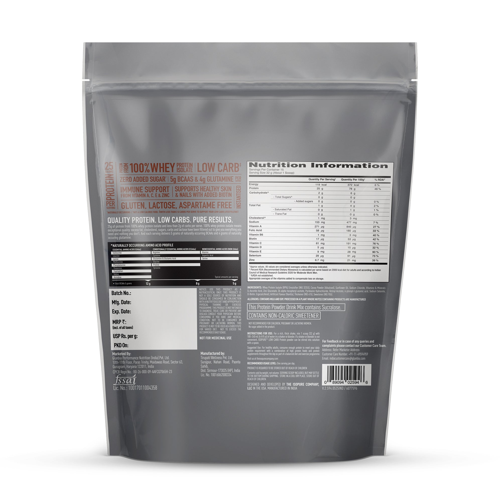 ISOPURE® Low Carb 100% Whey Isolate Protein