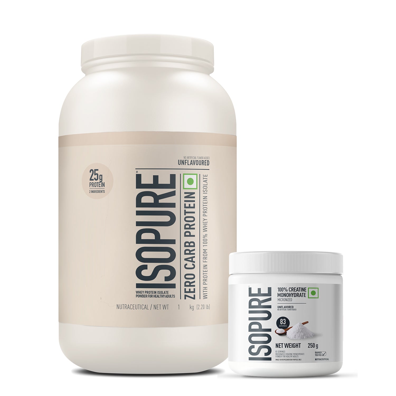 ISOPURE<sup>®</sup> Zero Carb 100% Whey Protein Isolate (Unflavoured) -1kg + ISOPURE<sup>®</sup> 100% Creatine Monohydrate Micronized- 250g