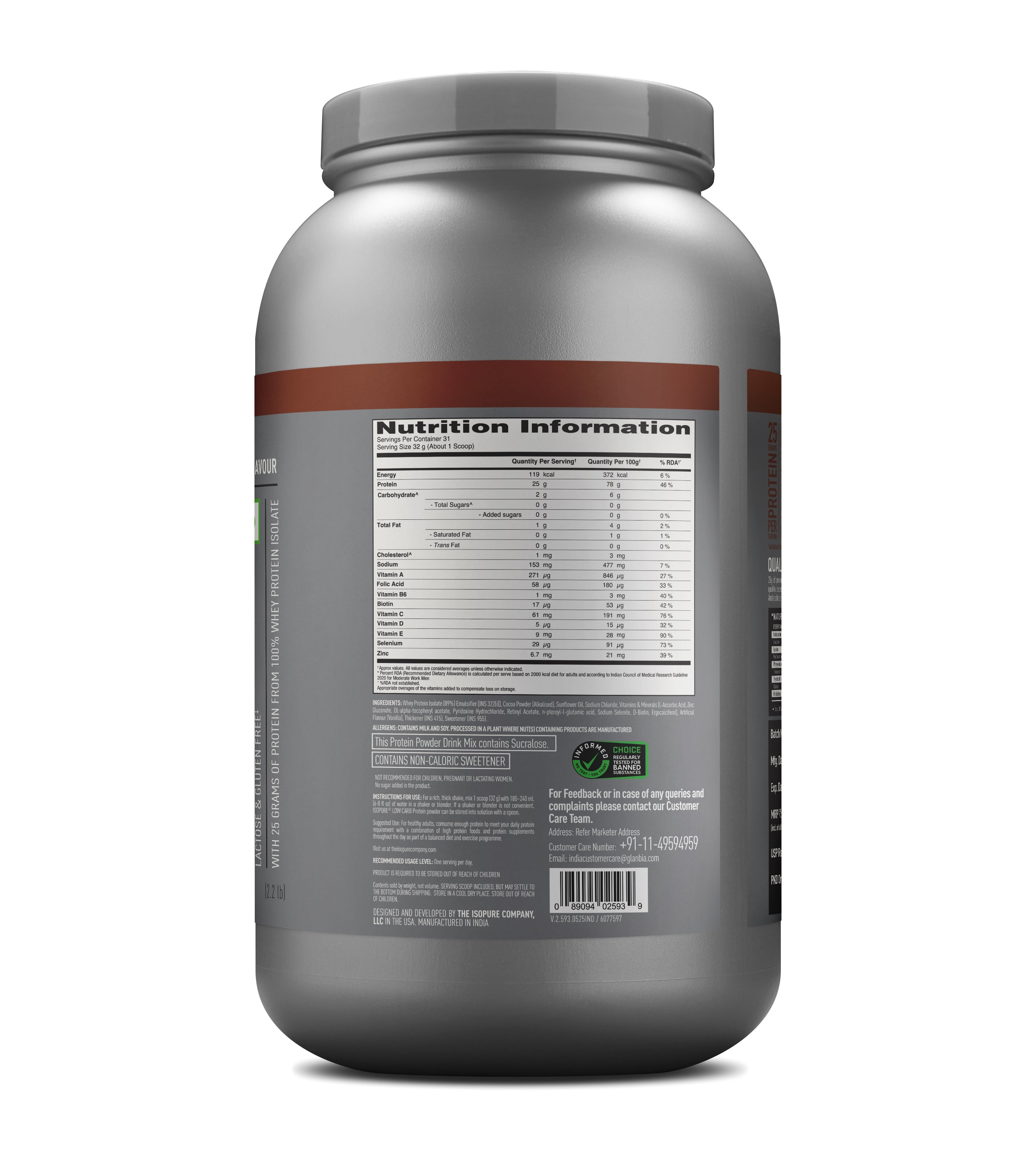 ISOPURE® Low Carb 100% Whey Isolate Protein