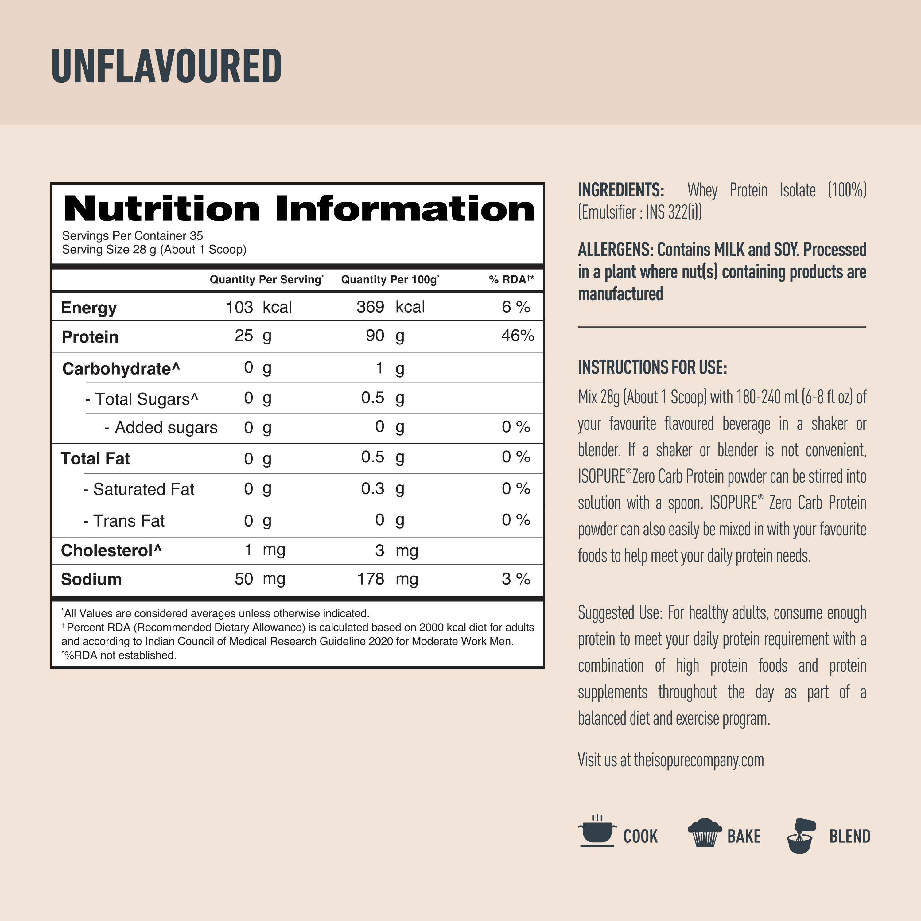ISOPURE® Zero Carb 100% Whey Isolate Protein