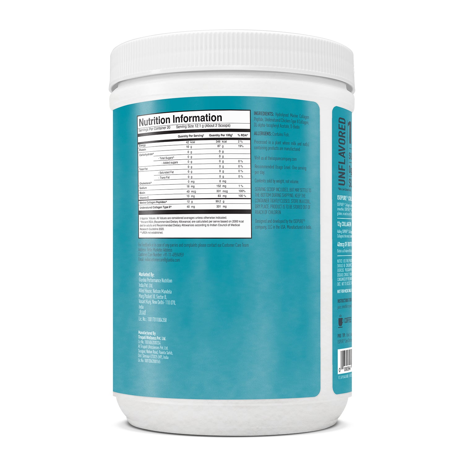 ISOPURE® Collagen Peptides with 12g of Type I, II and III Collagen