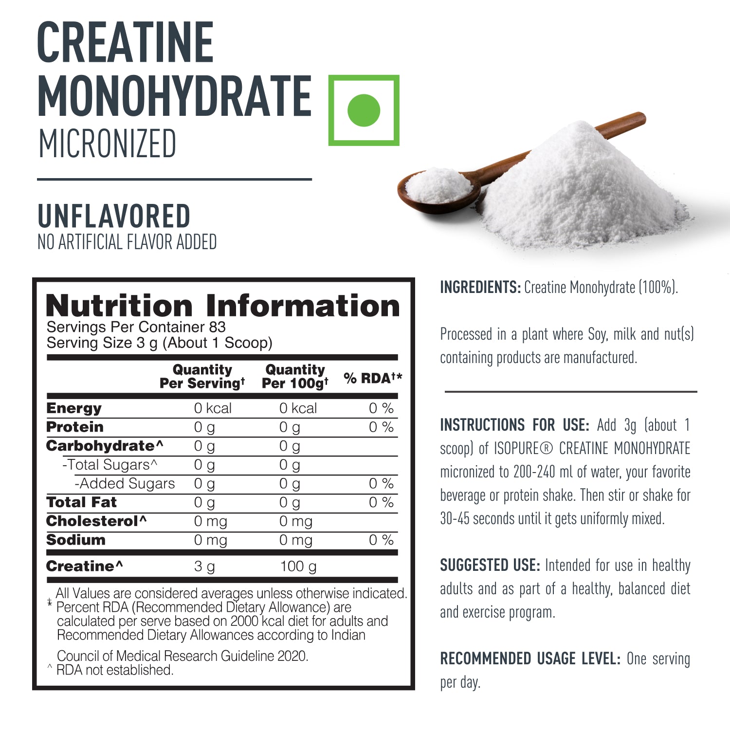 ISOPURE® 100% Creatine Monohydrate Micronized