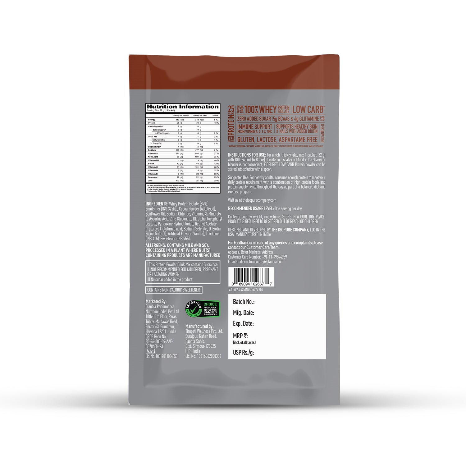 ISOPURE® Low Carb 100% Whey Protein Isolate