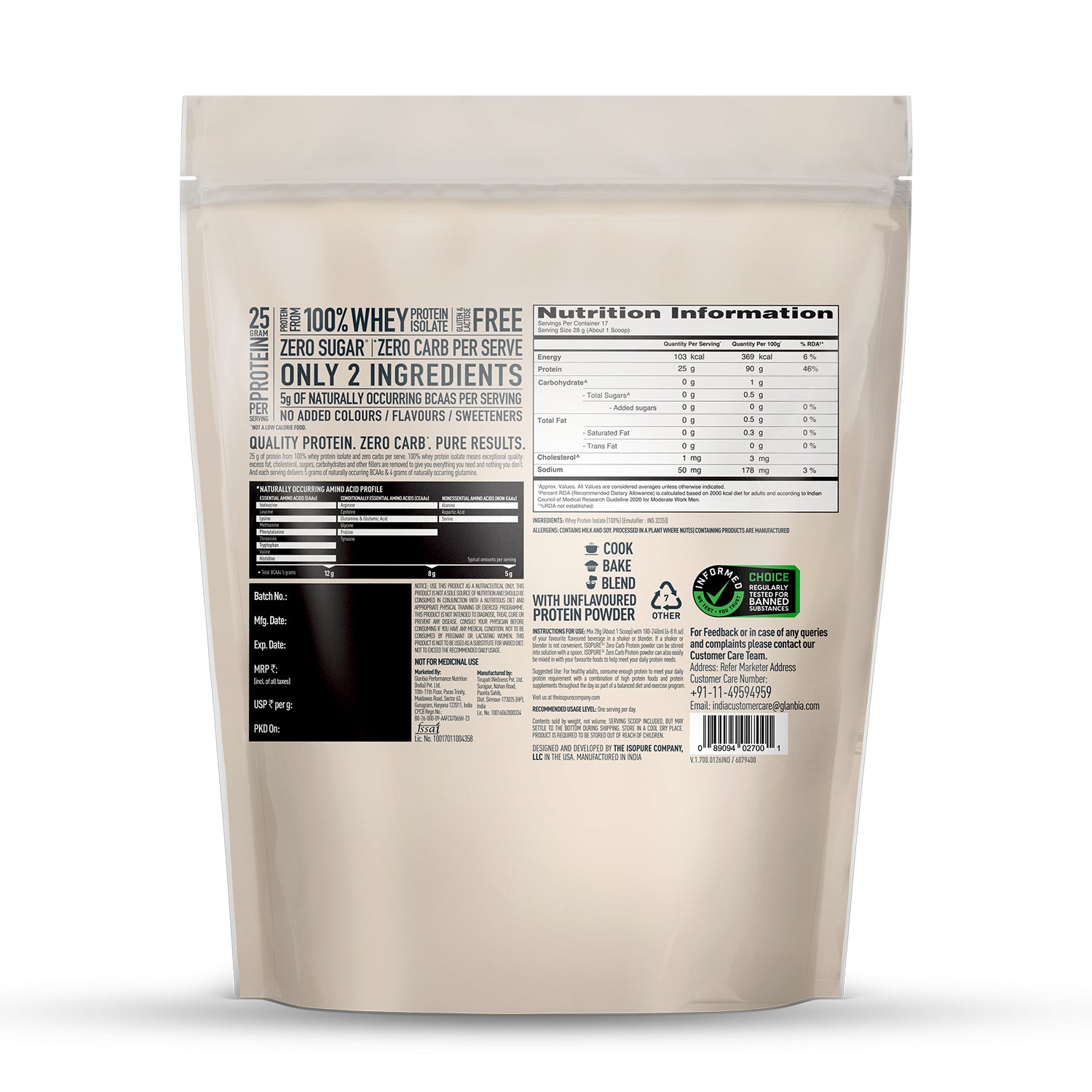 ISOPURE® Zero Carb 100% Whey Protein Isolate