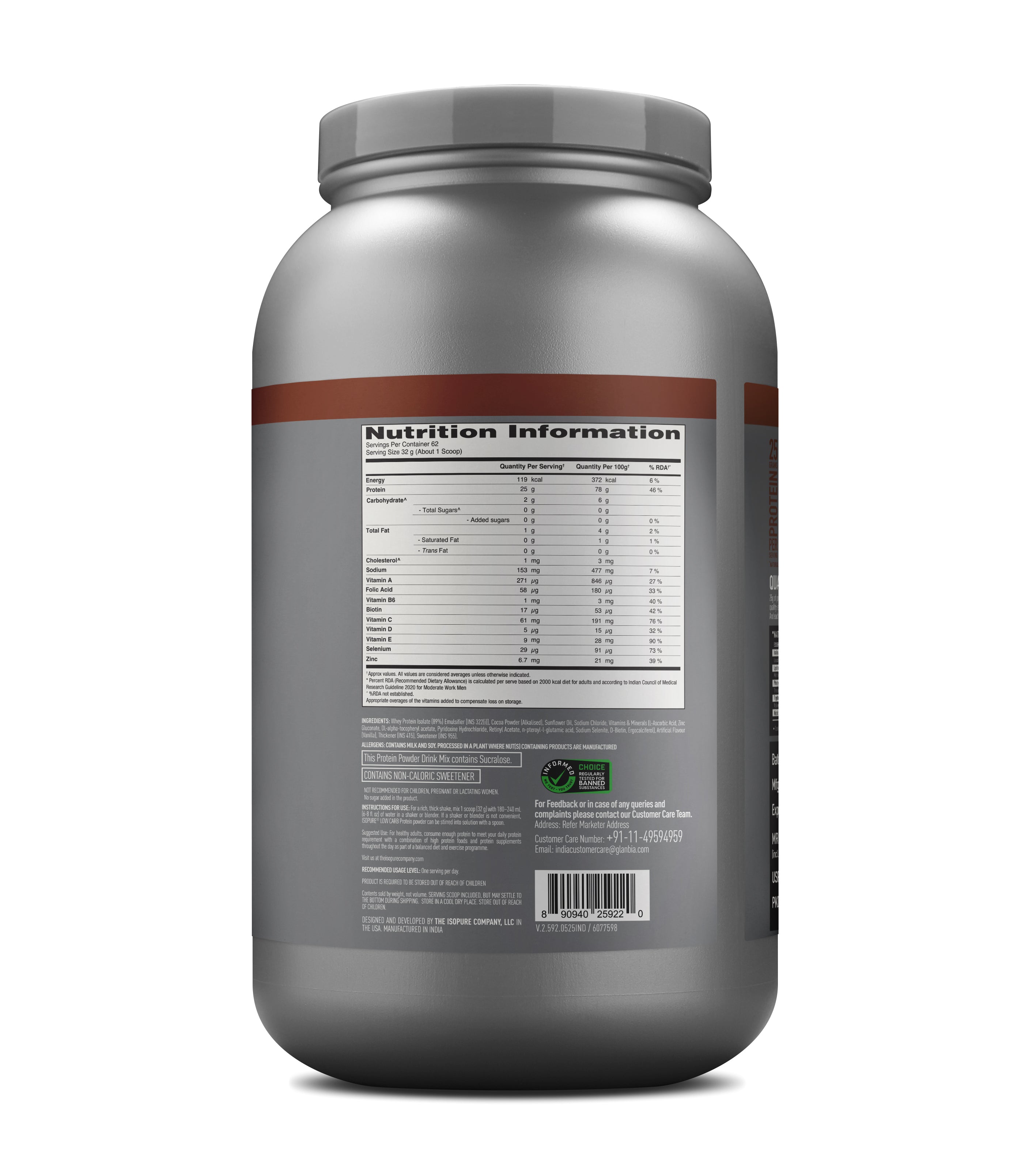 ISOPURE® Low Carb 100% Whey Isolate Protein
