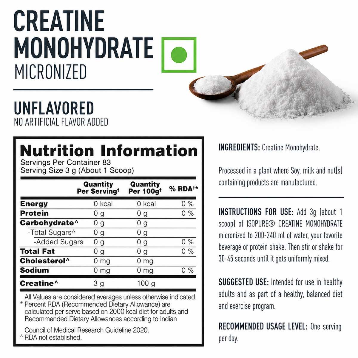 ISOPURE®  Creatine Monohydrate Micronized